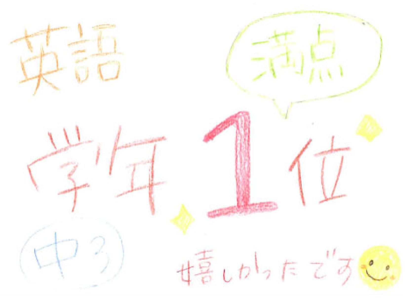 生徒の手書きメッセージ